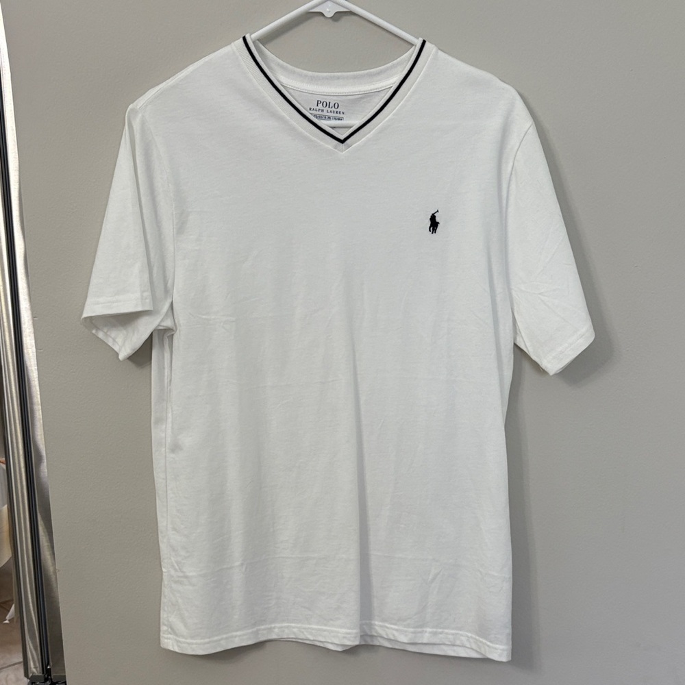 Polo by Ralph Lauren White V-Neck Shirt for Youth XL (18-20)